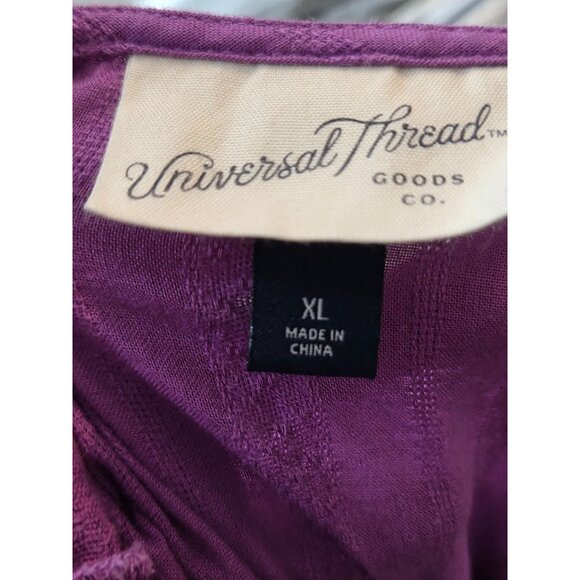 Universal Thread Women's Midi Dress Puff Elbow Sleeve Dress Purple Sz XL Casual - Picture 7 of 7